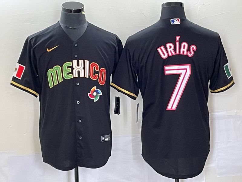 Men 2023 World Cub Mexico #7 Urias Black pink Nike MLB Jersey29->more jerseys->MLB Jersey